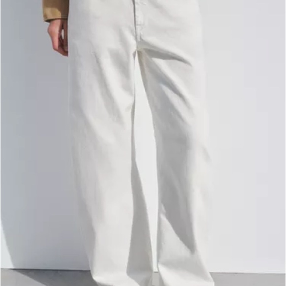 Zara Off-White Textured Pants